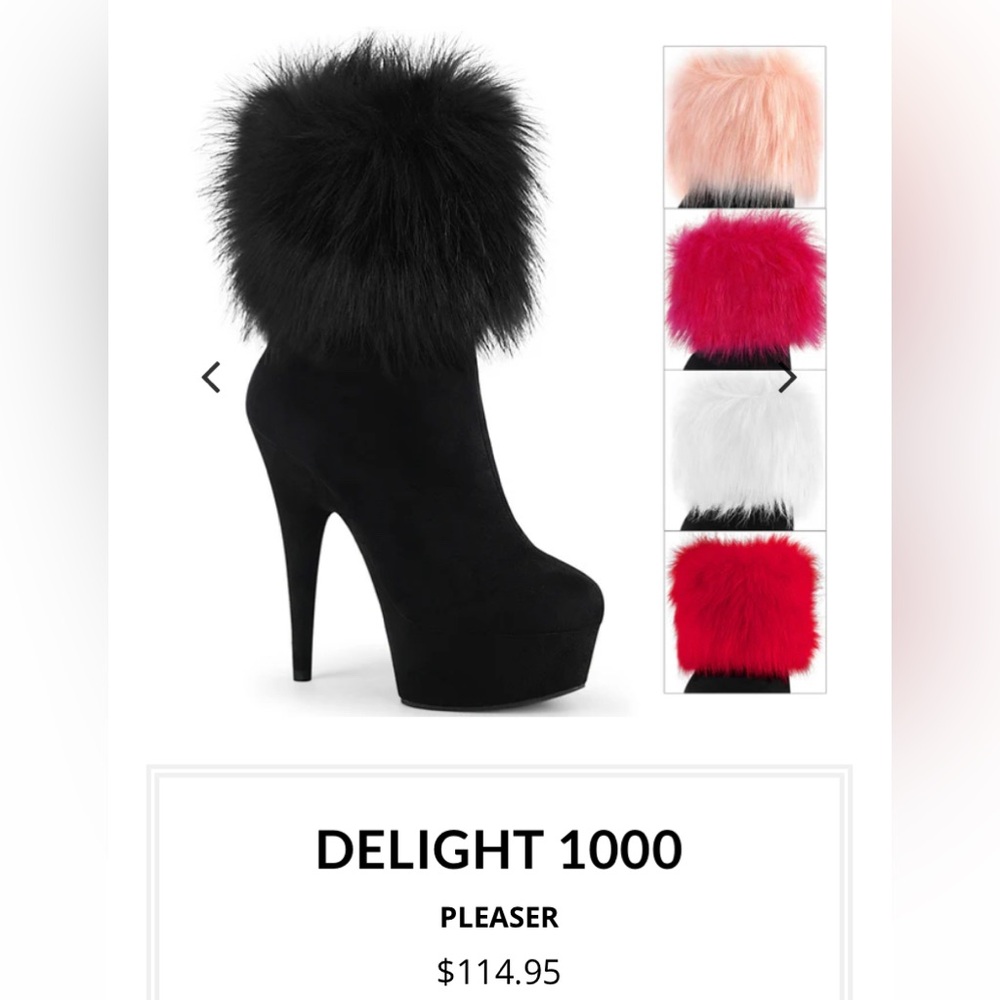 Pleaser Delight Faux Fur Cuff Boots